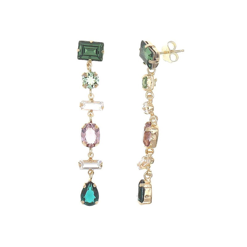 Aretes De Plata Dorada 925 Con Zirconias De Col... image number null