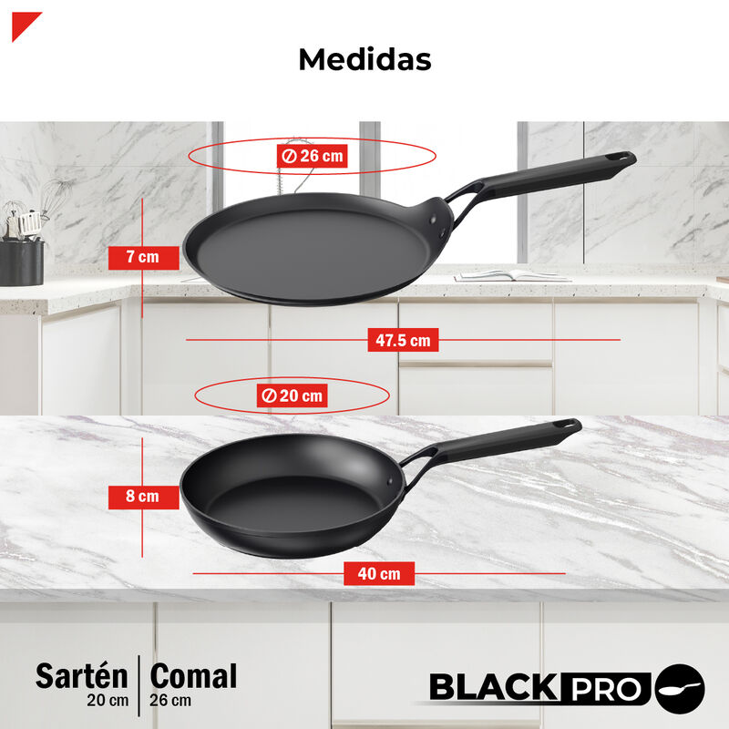 Set Sart&eacute;n 20 cm Y Comal 26 cm Aluminio Forjado... image number null