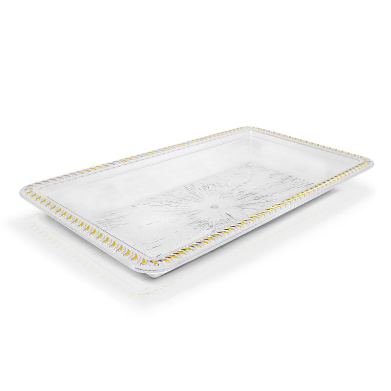 Charola Rectangular Transparente Con Borde Deco... image number null