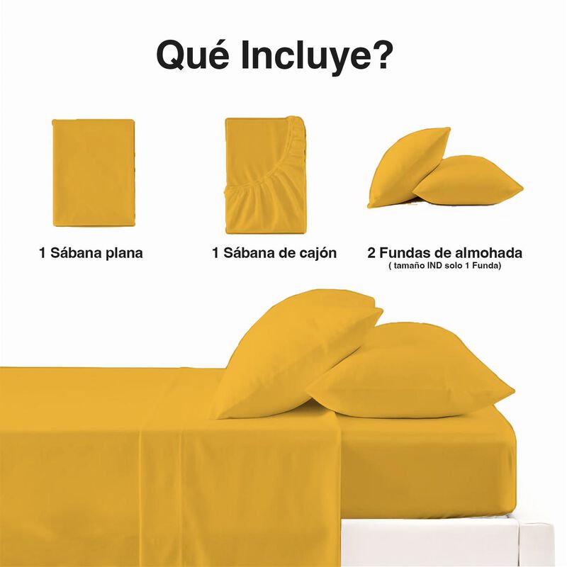 Juego De S&aacute;banas Queen Size Polo One Solid Mang... image number null