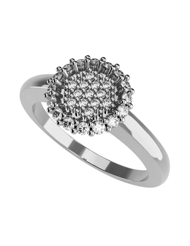 Anillo de Compromiso en Oro Blanco 10K con Circ... image number null