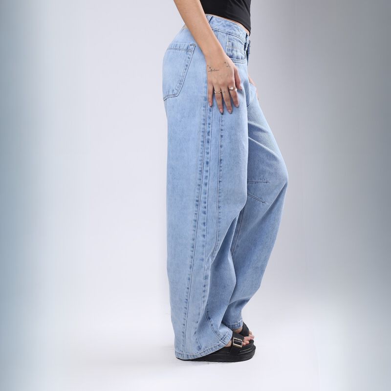 Jeans Barrel Mujer Savi Basic Mezclilla Tiro Me... image number null