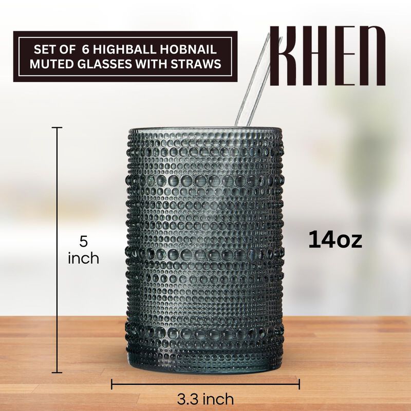 Vasos De Bebida Khen 414 ml Pack De 6 Estilo Vi... image number null