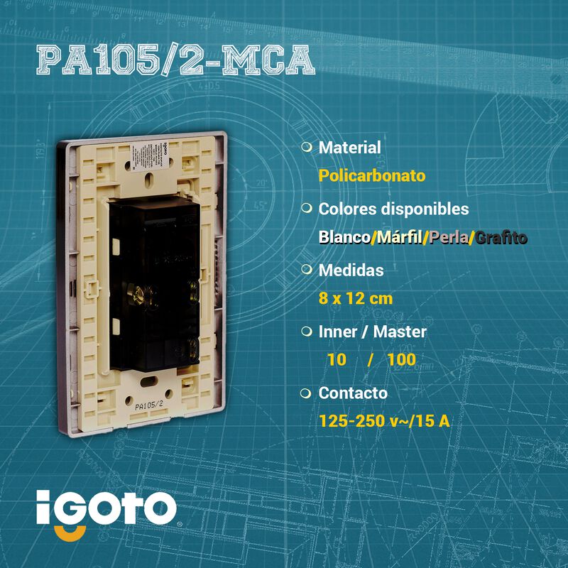 10 Pack Contacto Doble duplex Color Marfil con ... image number null