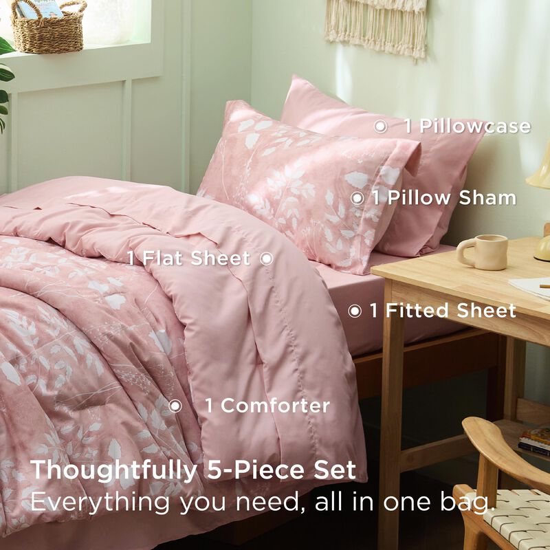 Juego De Ropa De Cama Bedsure Twin Xl Floral Ro... image number null
