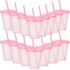 Vasos Reutilizables Sieral 15 Unidades Transparentes Y Rosados De 12 cm