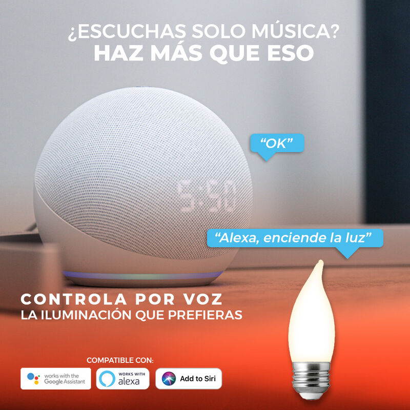 Foco Vela LED Inteligente Filamento C35T WiFi 5... image number null