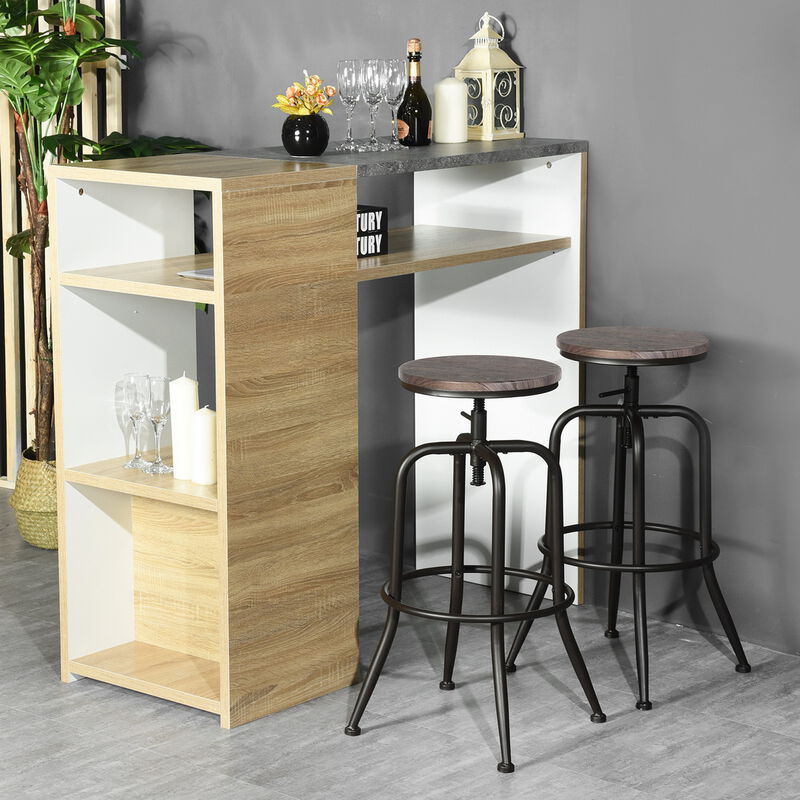 Juego de 2 Taburetes de Bar en madera image number null