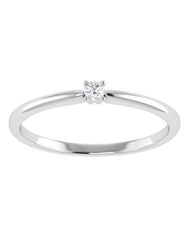 Solitario De Oro Blanco 14k Con 5pts De Diamant... image number null