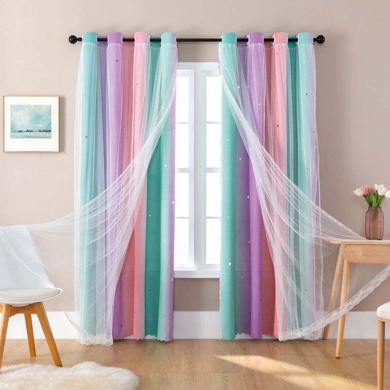 Cortinas Xidi Rainbow Blackout Para Dormitorio ... image number null
