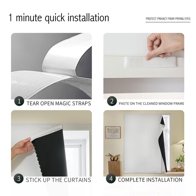 Cortinas Jilron Magic Tape Stick Sobre Ventanas... image number null