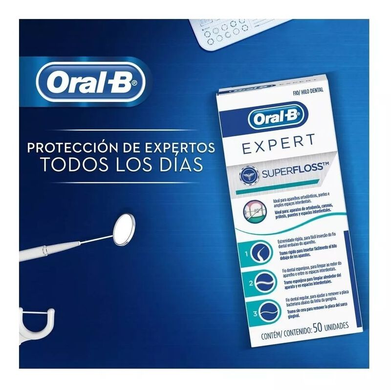 Hilo Dental Superfloss Oral- B Con 50 Piezas Br... image number null