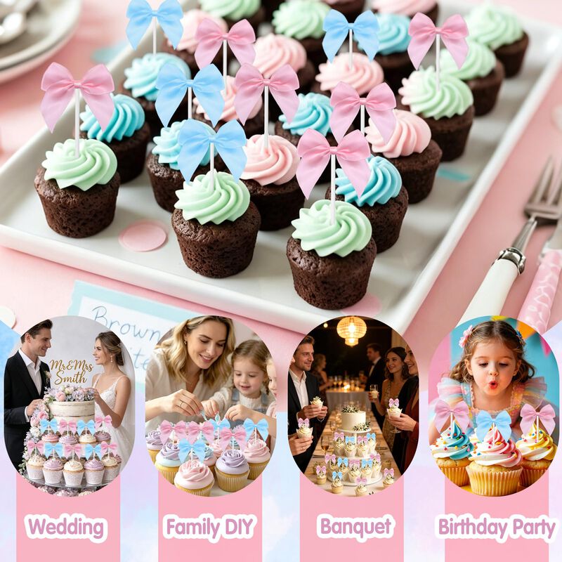 Adorno Para Cupcakes Meorlusy 30 Piezas Lazos R... image number null
