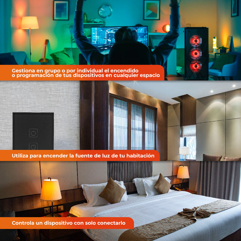 Apagador con Contacto Inteligente WiFi 1 Botón ... image number null