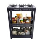 Parrilla de Gas con Estante Alfamex 3 Quemadores Negra 912