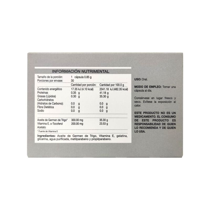 Suplemento Alimenticio Vitamina E 30 C&aacute;psulas D... image number null