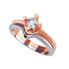 Anillo de Compromiso de 14K con Diamante de Laboratorio 0.20 CT F VS1 Talla 7 ORO ROSA 14K&ndash; / FJ782-20-14R-LG-7