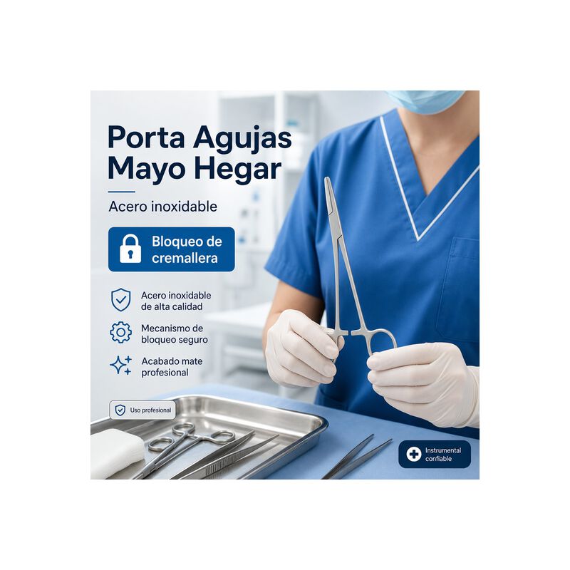 Porta Agujas Mayo Hegar Acero Inox 16 Cm 25-131... image number null