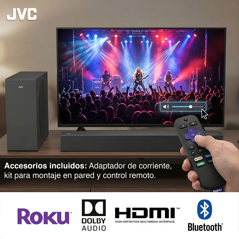 Jvc Soundbar 2.1 Canales Con Subwoofer Inal&aacute;mbr... image number null