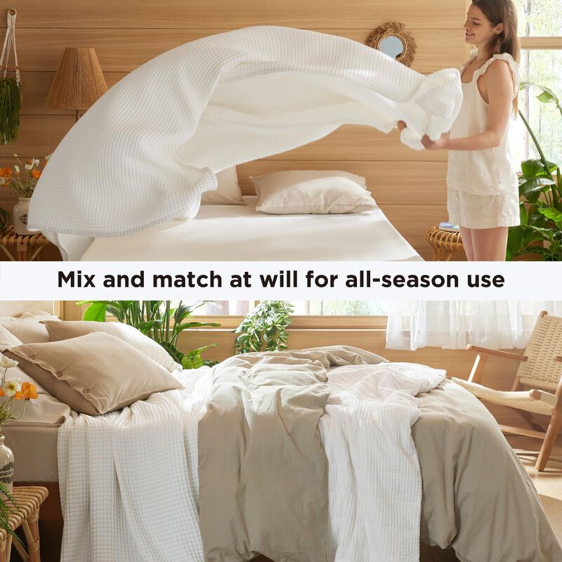 Manta Bedsure King 244 &times; 191 cm 100 % Algod&oacute;n B... image number null