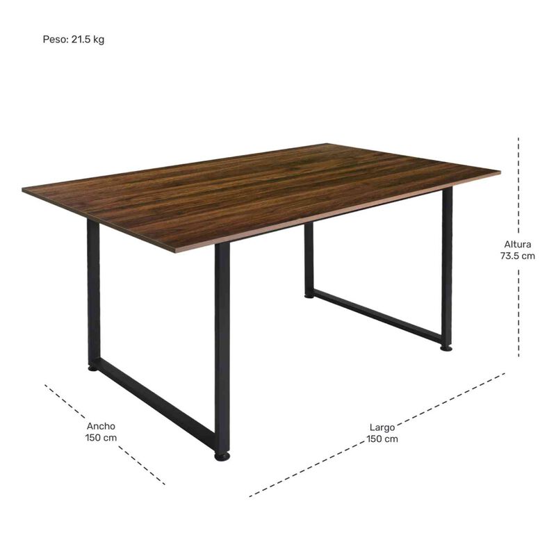 Comedor Industrial Minimalista 150 X 90 Cm Marr... image number null