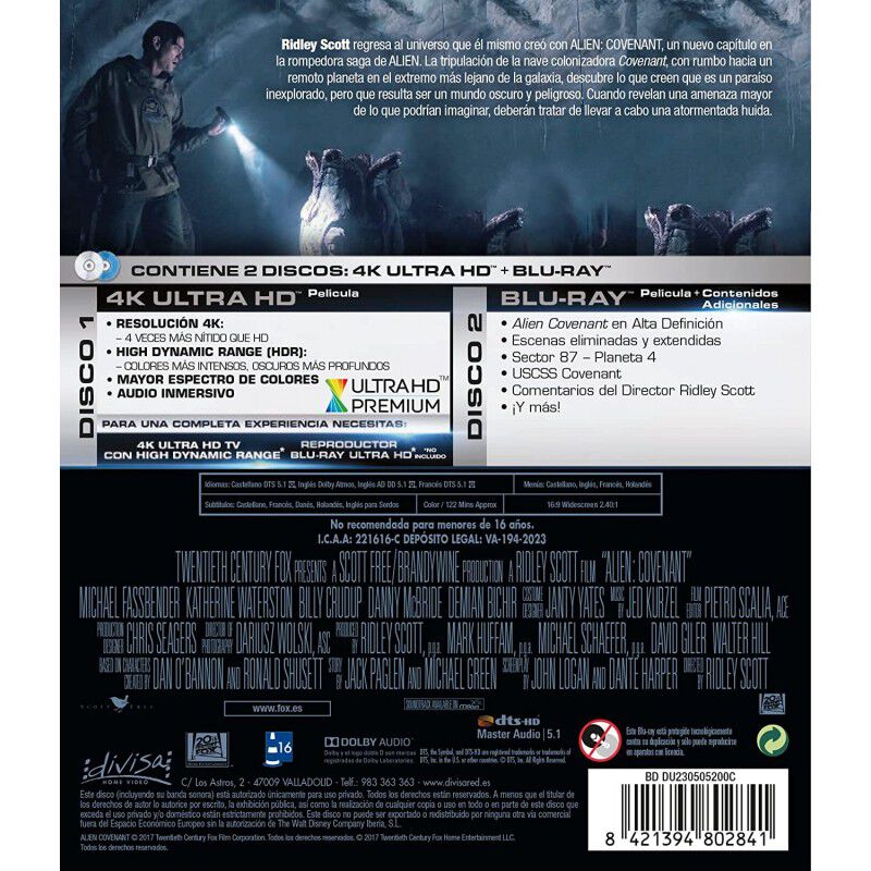 Alien Covenant (4K UHD + Blu-ray) [Blu-ray] image number null