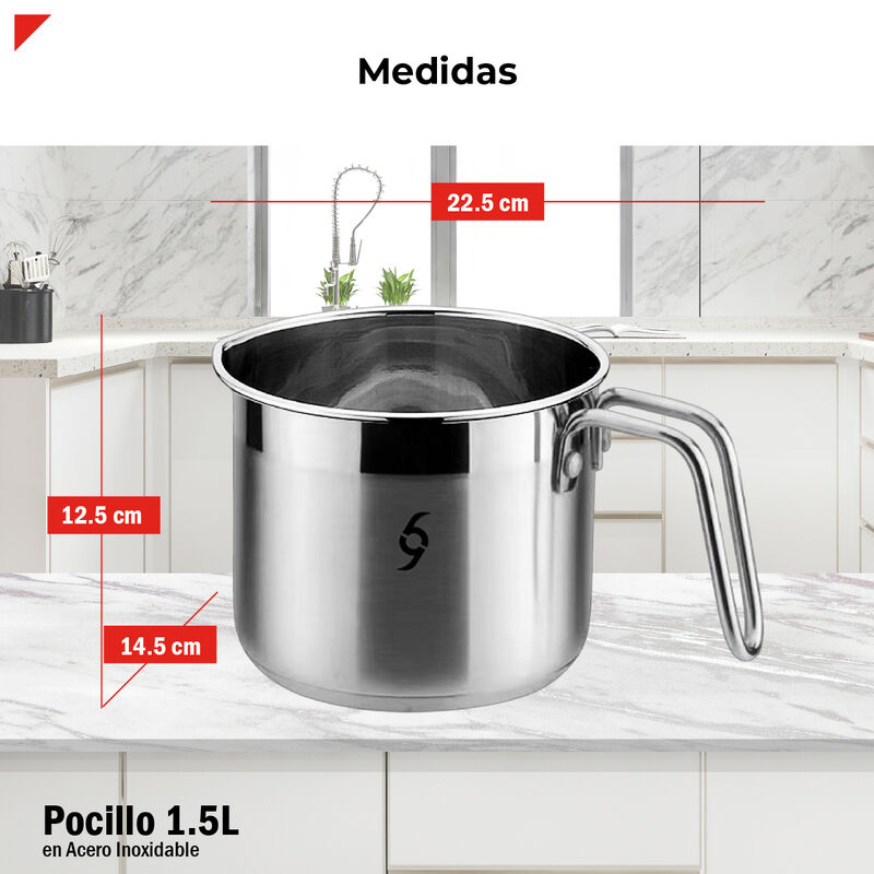 Pocillo 1.5 L Acero Inox 304 Bogner BMPS15 image number null
