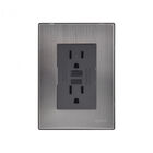 Paquete 5 piezas Placa Falla Tierra Armada Inox Con Contacto D&uacute;plex Color Oxford