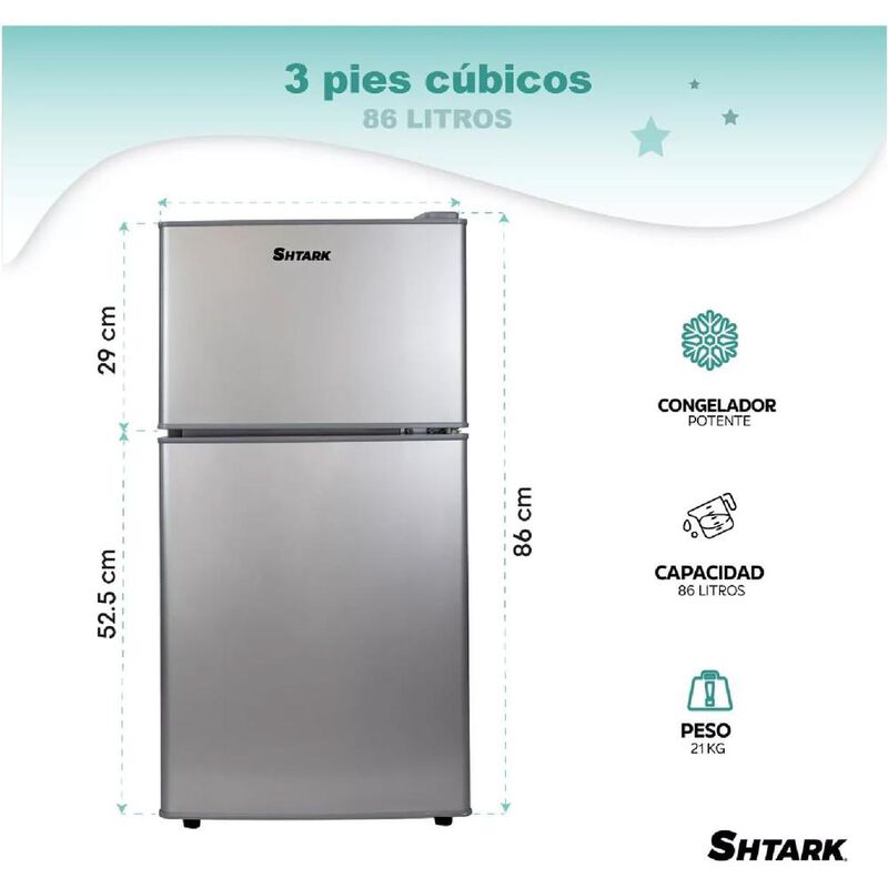 FRIGOBAR CUORY SHTF2P86LP 3 PIES DE 86L 127V PL... image number null