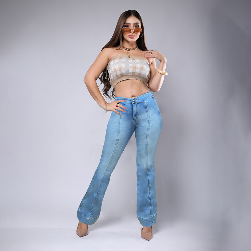 Jeans Campana Mujer Savi Jeans Azul Tiro Medio ... image number null