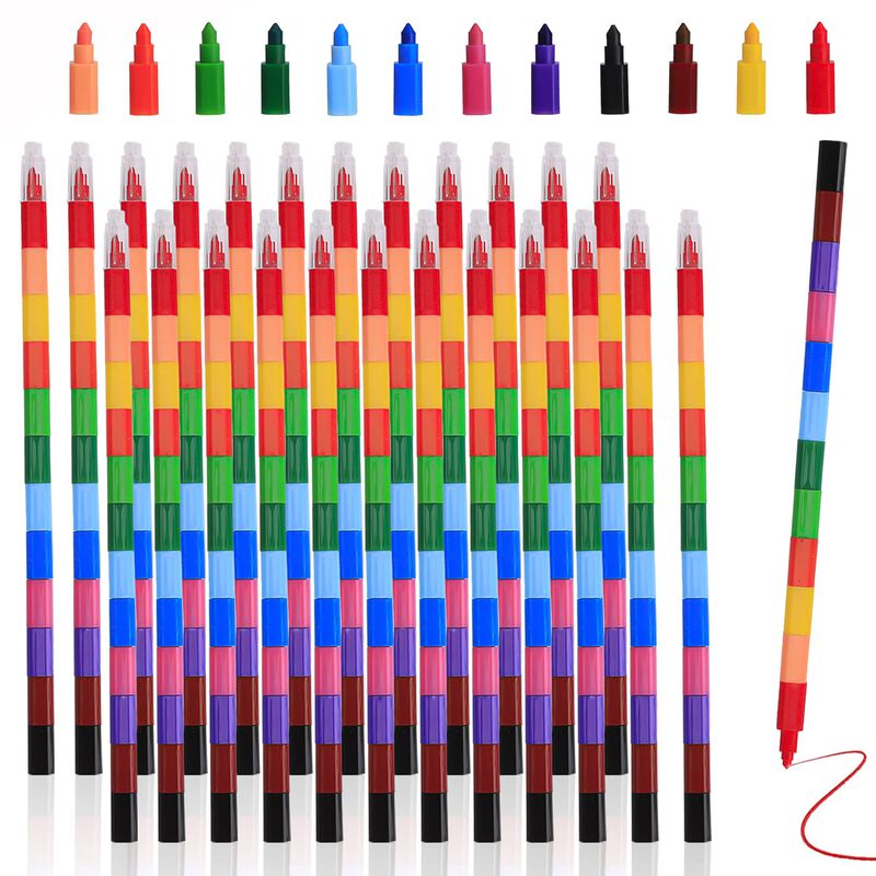 Crayones Ocbewua 24 Piezas Apilables &ndash; 12 Color... image number null