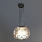 Lámpara Colgante De Vidrio Traslucida Con Tiras De Cristal (Ambar)