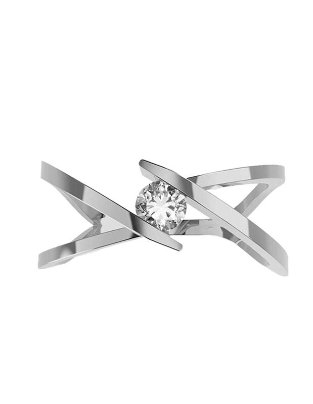 Anillo de Compromiso en Oro Blanco 14K con Circ... image number null