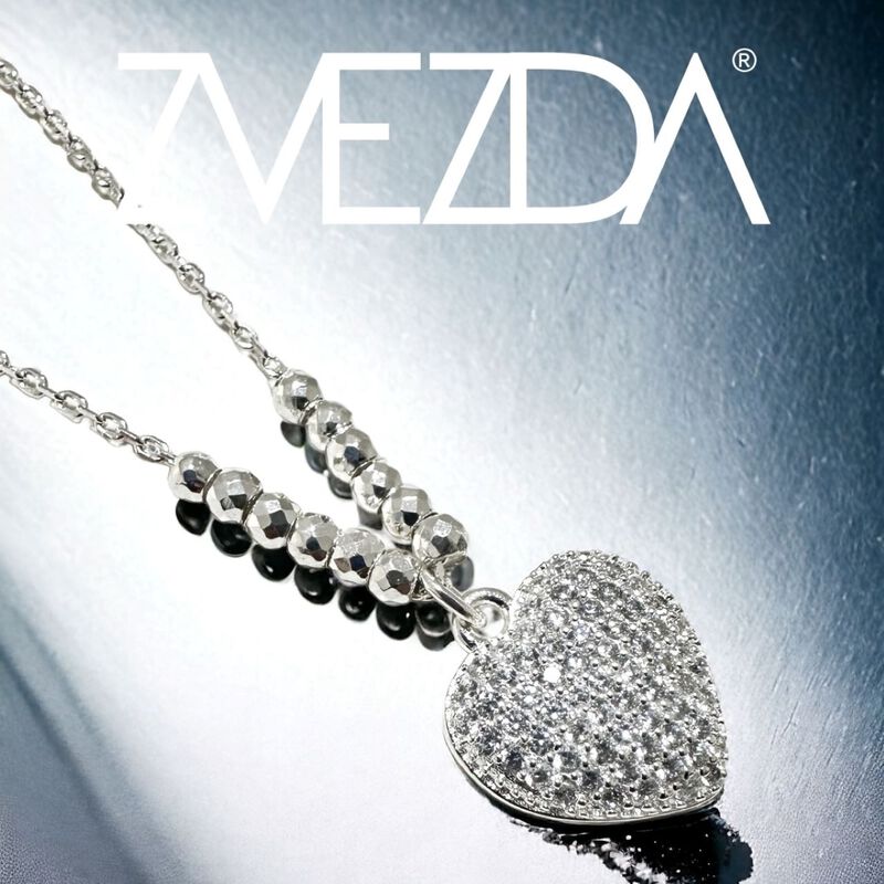 Collar y aretes Coraz&oacute;n con plata .925 Zvezda image number null