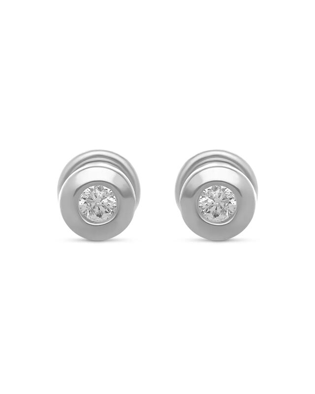Broqueles De Oro Blanco 14k Con 6.5pts De Diama... image number null