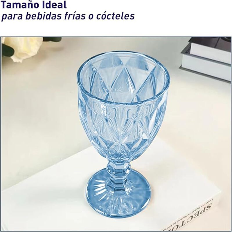 Juego de 6 Copas de Vidrio 240 ml, Copas Colori... image number null