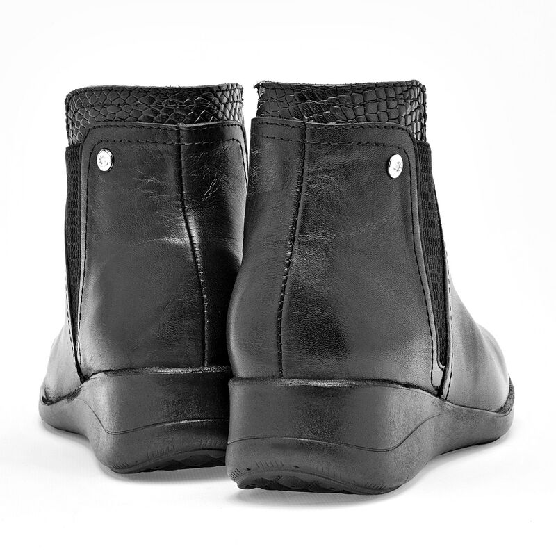 Moramora Bot&iacute;n para mujer negro, piel de borreg... image number null