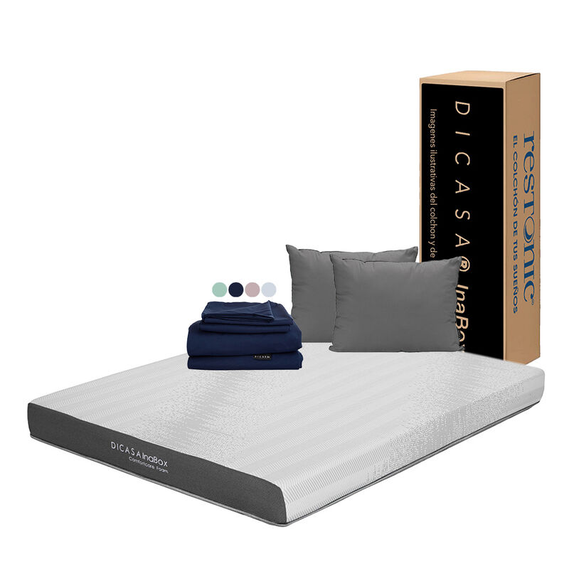 Colch&oacute;n Queen Size Dicasa InaBox + Almohada 2Pa... image number null