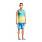 Mu&ntilde;eca De Moda Barbie Fashionistas Ken #236 Con Camiseta Sin Mangas Azul Y Verde