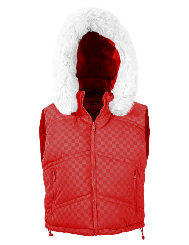Chaleco Capitonado Corto Gorro Desmontable Rojo... image number null