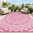 Alfombra Bsmathom 244 cm X 254 cm Impermeable Para Exterior Rosa