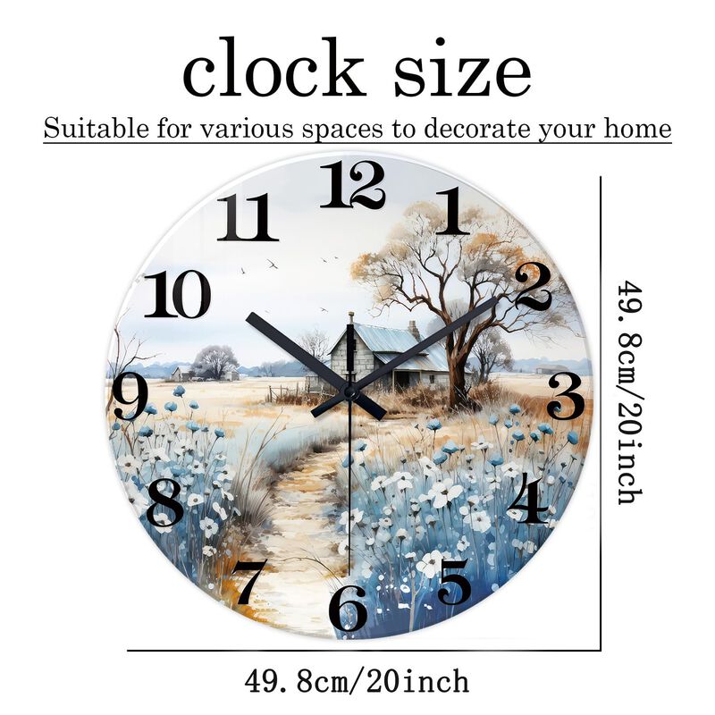 Reloj De Pared Xnm 51 cm Estilo R&uacute;stico Azul Pa... image number null