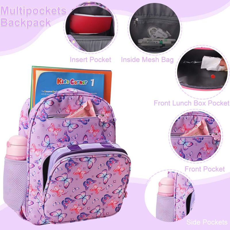 Mochila Escolar Para Ni&ntilde;as Con Mariposa Rhcpfov... image number null