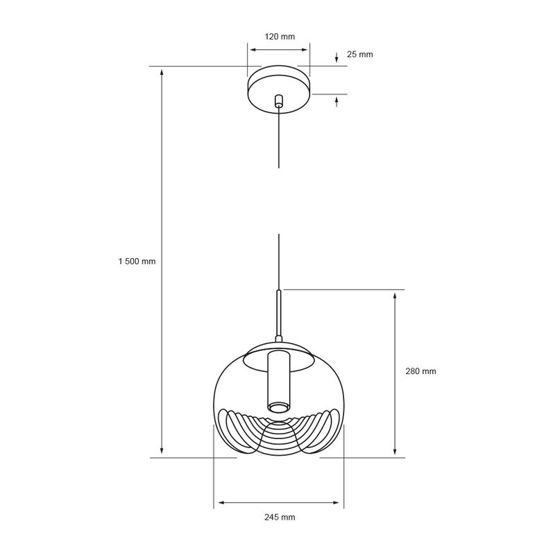 L&aacute;mpara Colgante de Cristal 1.50 m de Altura, P... image number null