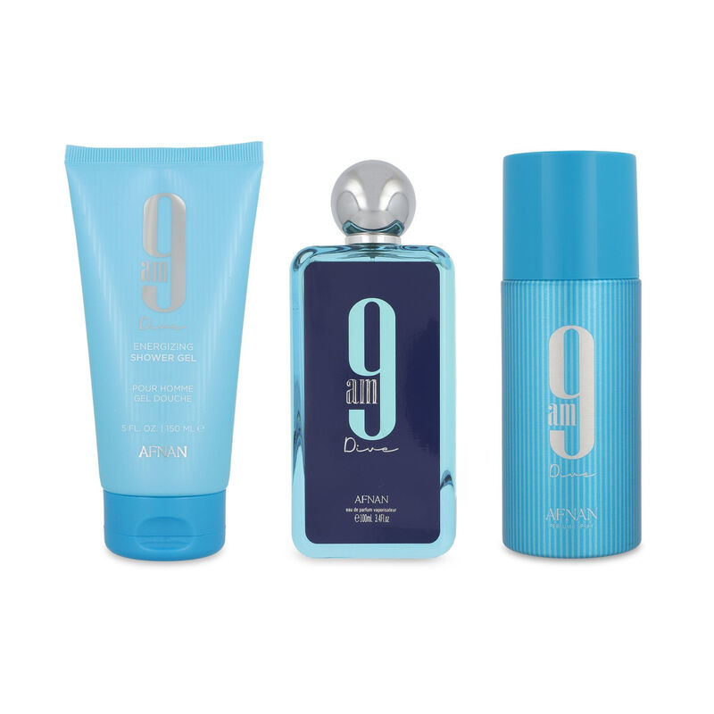Set Afnan 9am Dive 3 Pzs 100ml Edp Spray/ Desod... image number null