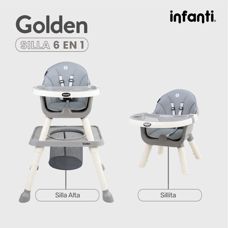 Silla Alta Infanti 6 En 1 Golden Multifuncional... image number null