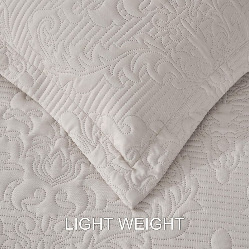 Set De Edred&oacute;n Hansleep Cream Queen Size Damask... image number null
