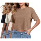 Top Corto Keepshowing Lavado &Aacute;cido Beige, Caf&eacute; o Negro - Talla S