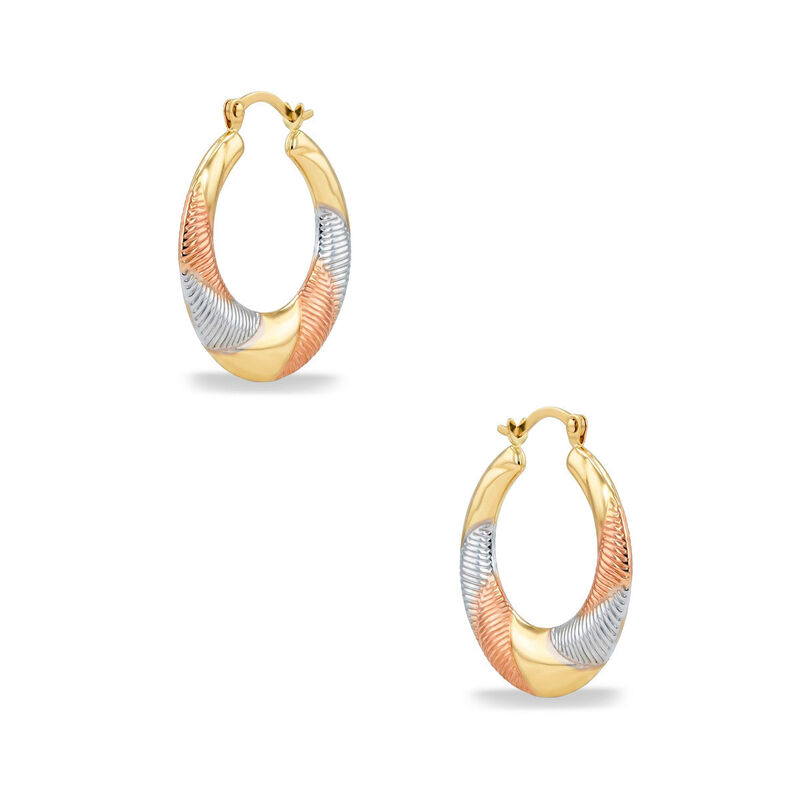 Arracadas De Oro Florentino 14k (13mm Aprox) image number null