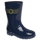 Top Moda Botas para lluvia para ni&ntilde;o marino, impermeable